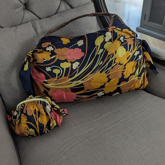 ANTHROPOLOGIE  Pilcro Silk Scarf Floral Shoulder Bag - Picture 5 of 12